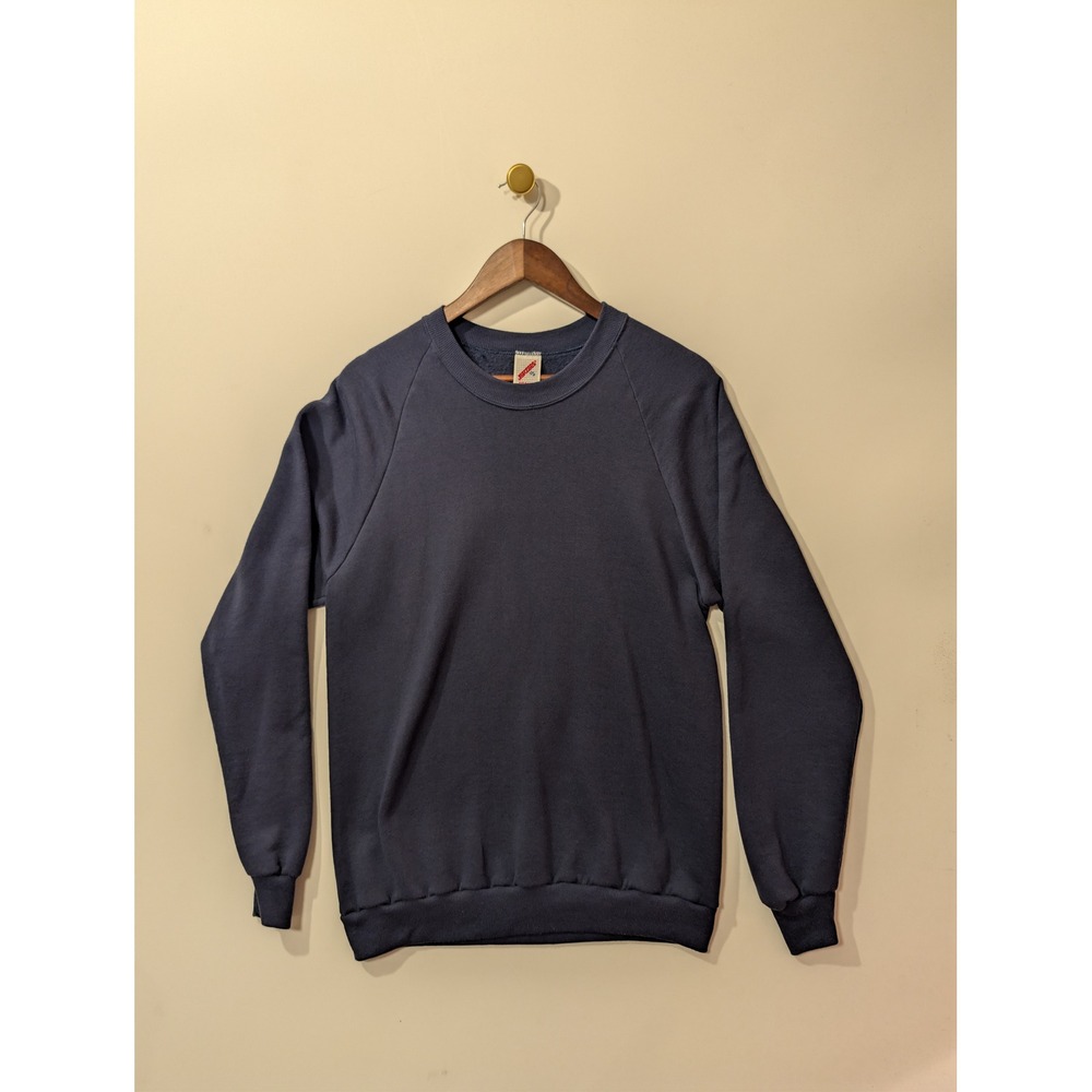 Jerzees Sweatshirt Mens XL Navy Blue Excellent Vintage Raglan Blank Pullover